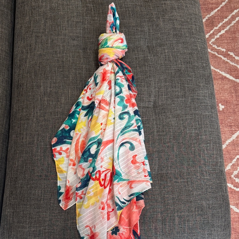 Desigual “Born” Parrot Print Scarf | Colorful Boho Statement Wrap - Picture 2 of 6